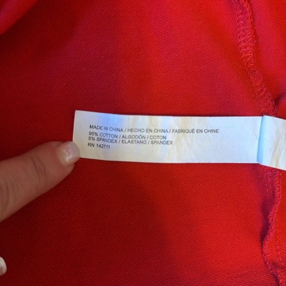 Eloquii Plus Size Women's Red Ruffle Sweatshirt - Picture 6 of 8